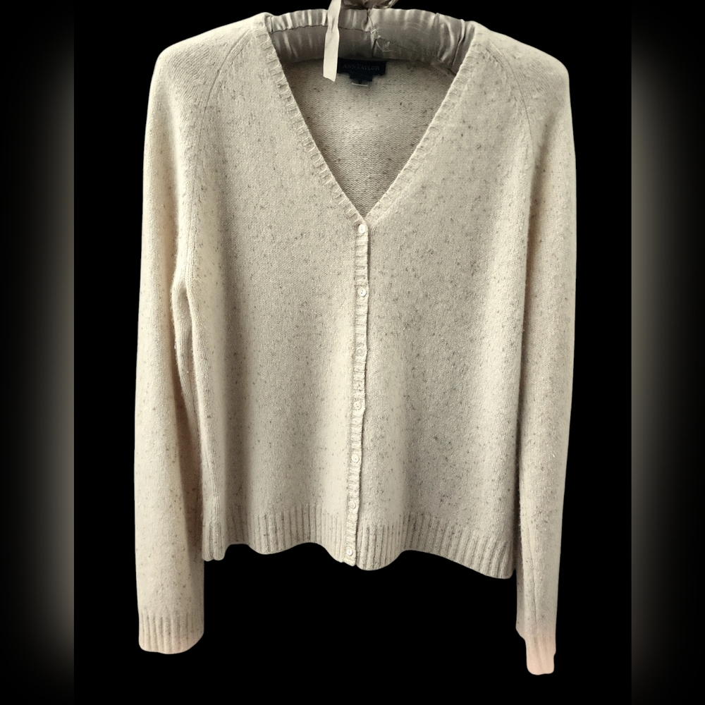 Ann Taylor Cashmere&Silk Cardigan Sz L